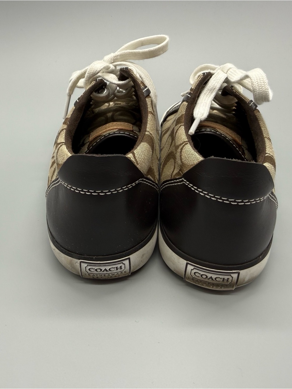 Coach Shoes Womens 6.5 Barrett Signature Sneakers Brown Canvas Low Top Casual - Picture 5 of 10